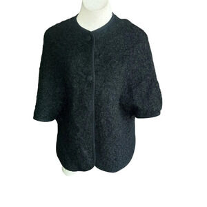 Glentex Vintage 50s Black Lined Poncho Cardigan Sweater
